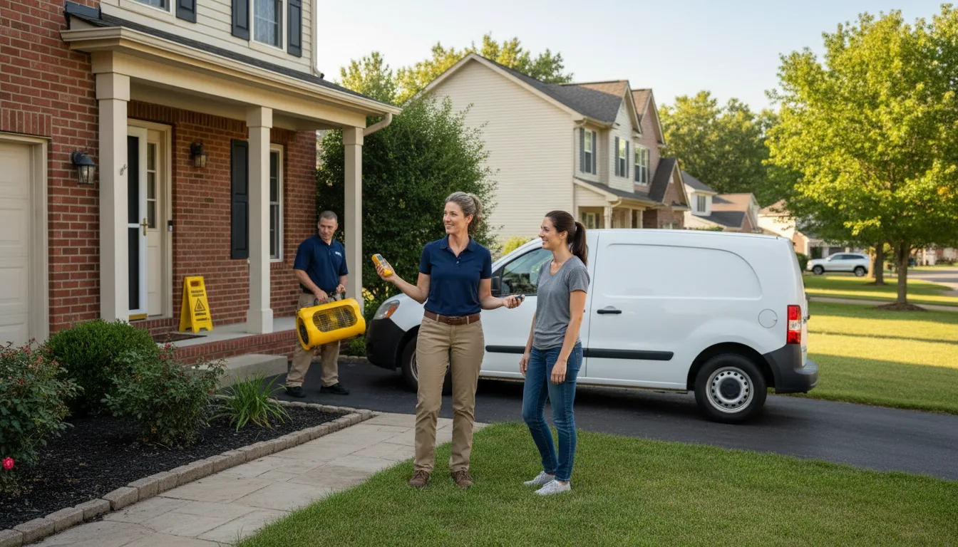 Residential water damage restoration in Bureau, IL